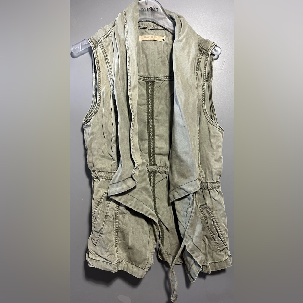 Max Jeans Olive Green Jacket Vest